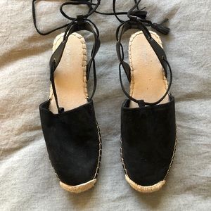 BLACK lace up OLD NAVY espadrilles